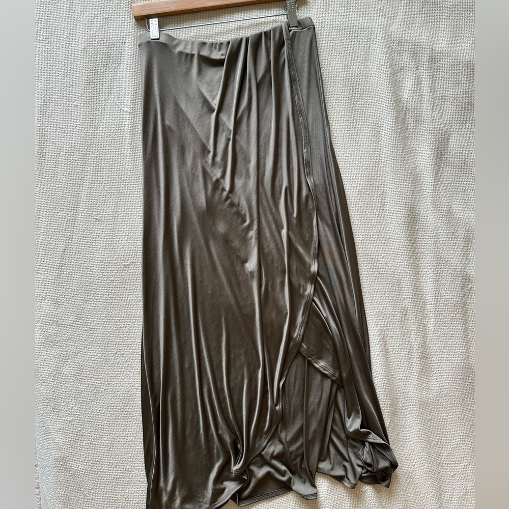 Free People Elegant‎ Satin Brown/ Olive Skirt